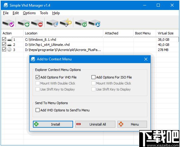 Simple VHD Manager下载,虚拟磁盘,磁盘管理
