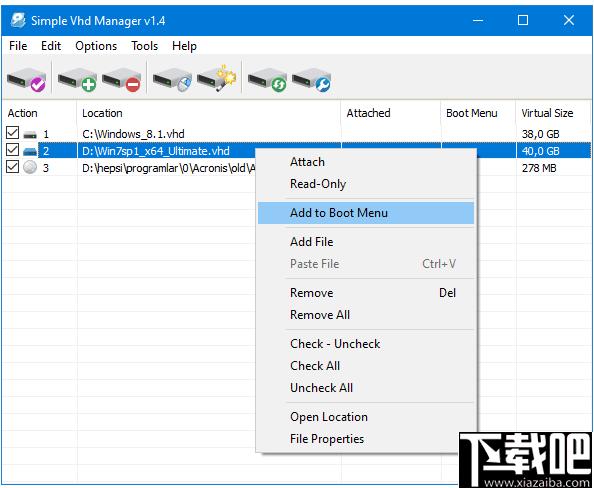 Simple VHD Manager下载,虚拟磁盘,磁盘管理